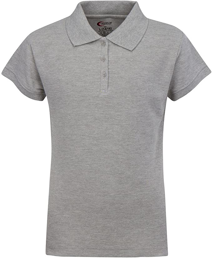 Girls Short Sleeve Pique Polo Shirt